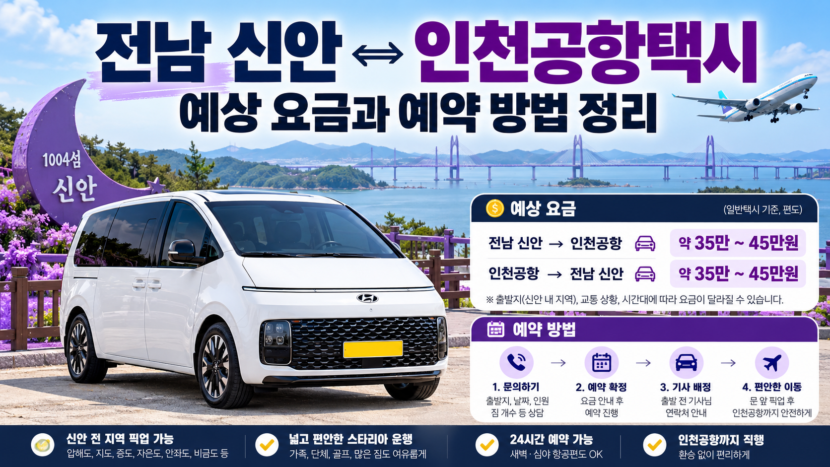 전남 신안 인천공항택시, 예상 요금과 예약 방법 정리