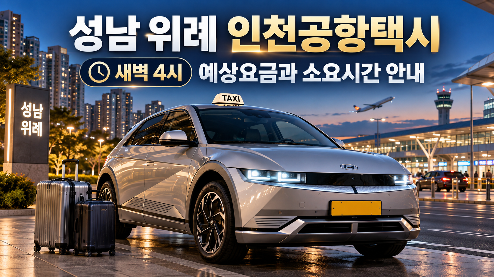 성남 위례 인천공항택시 새벽 4시 예상요금과 소요시간 안내